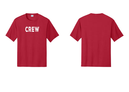 NYC Factory Crew Performance T-Shirt for Event Staff & Production Teams (Rustic) - Front Only - Red