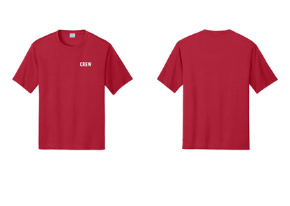 NYC Factory Crew Performance T-Shirt for Event Staff & Production Teams (Rustic) - Chest Only - Red