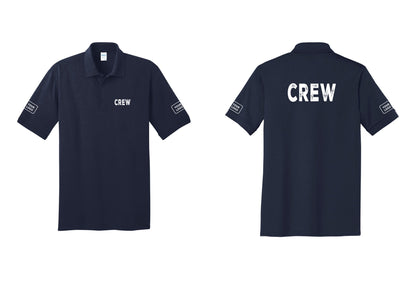 NYC Factory Custom Work Crew Uniform Polo Shirt with Your Logo (Rustic) - Chest + Back + Your Logo Sleeves - Navy