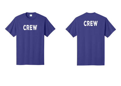 NYC Factory Crew T-Shirt, Rustic Lettering - Front + Back - Purple