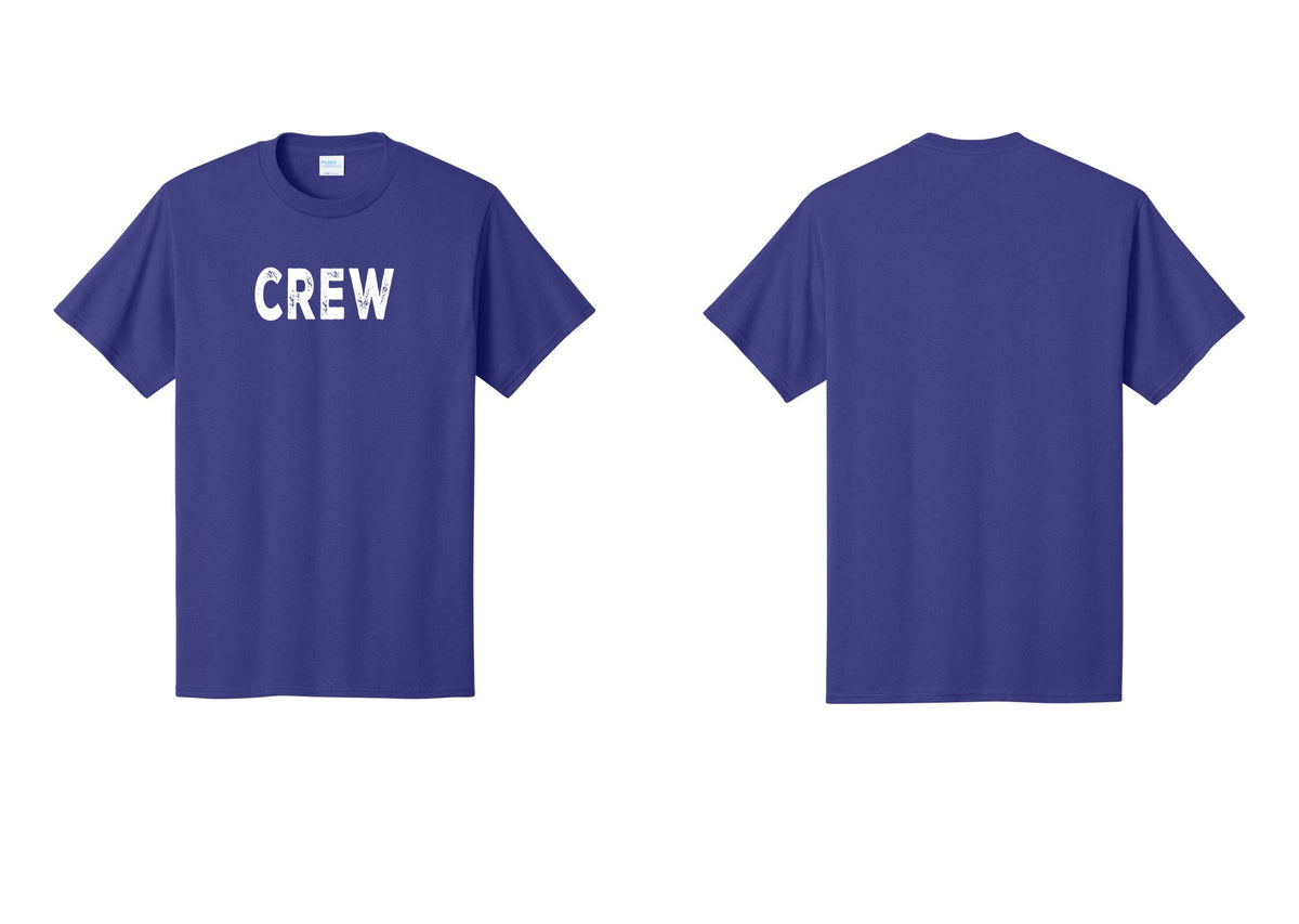 NYC Factory Crew T-Shirt for Event Staff & Production Teams (Rustic) - Front Only - Purple