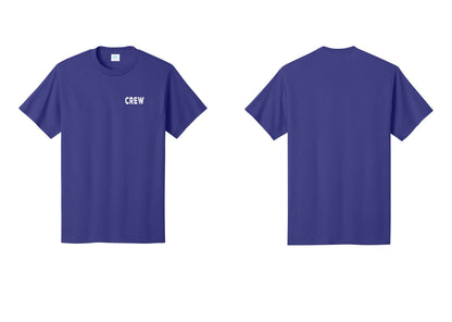 NYC Factory Crew T-Shirt, Rustic Lettering - Chest Only - Purple