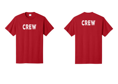 NYC Factory Crew T-Shirt, Rustic Lettering - Front + Back - Red