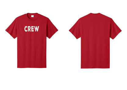 NYC Factory Crew T-Shirt, Rustic Lettering - Front Only - Red