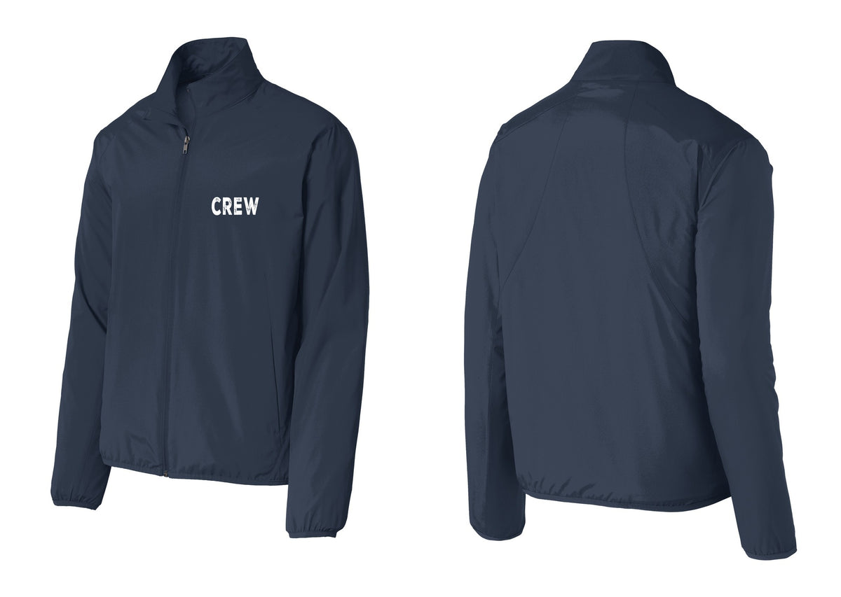 NYC Factory Crew Windbreaker Full-Zip Jacket for Event Staff & Production Teams (Rustic) - Chest Only - Dress Blue Navy