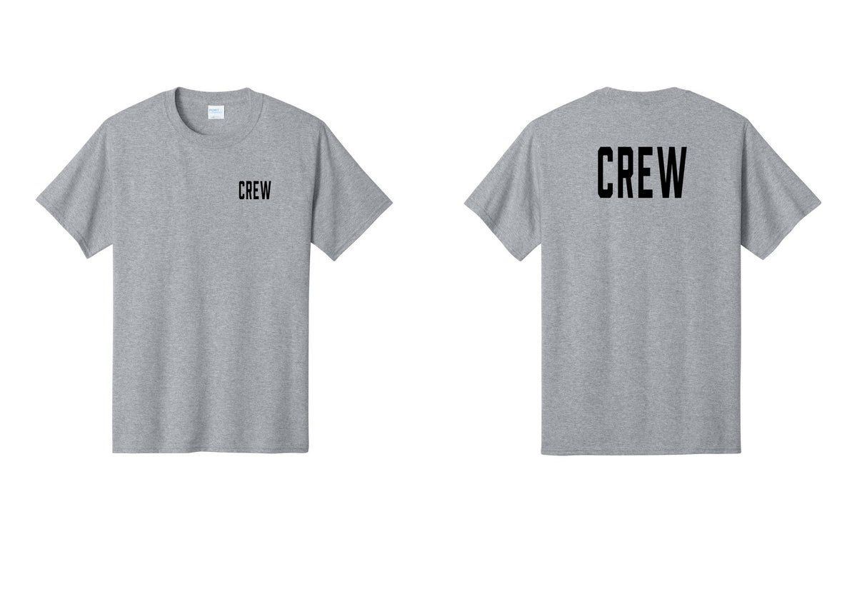 NYC Factory Crew T-Shirt, Condensed Lettering - Chest + Back - Athletic Heather
