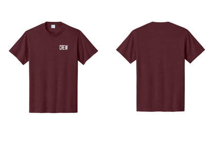 NYC Factory Crew T-Shirt, Condensed Lettering - Chest Only - Athletic Maroon