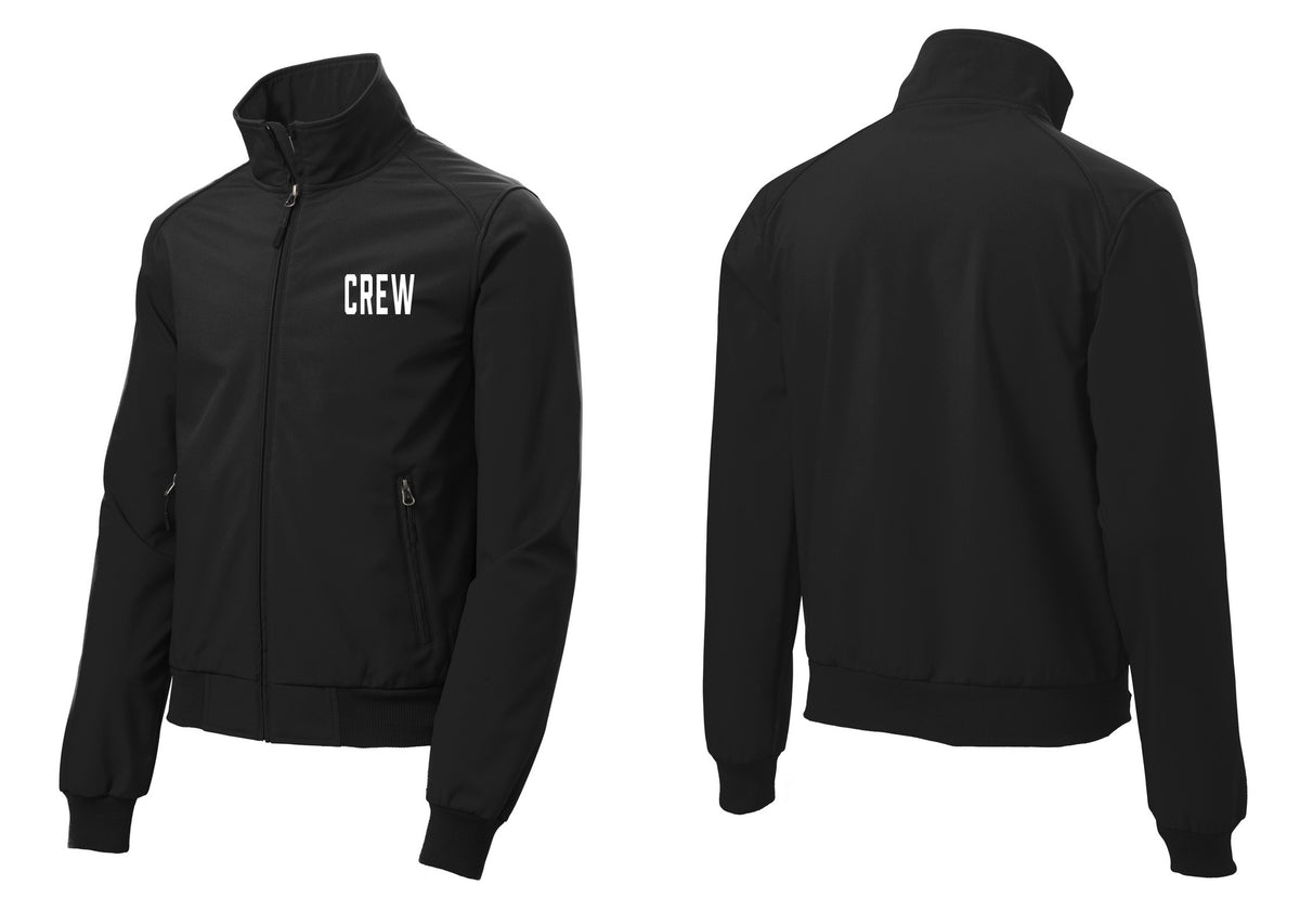 NYC Factory Crew Soft Shell Bomber Jacket for Event Staff & Production Teams (Classic) - Chest Only - Black