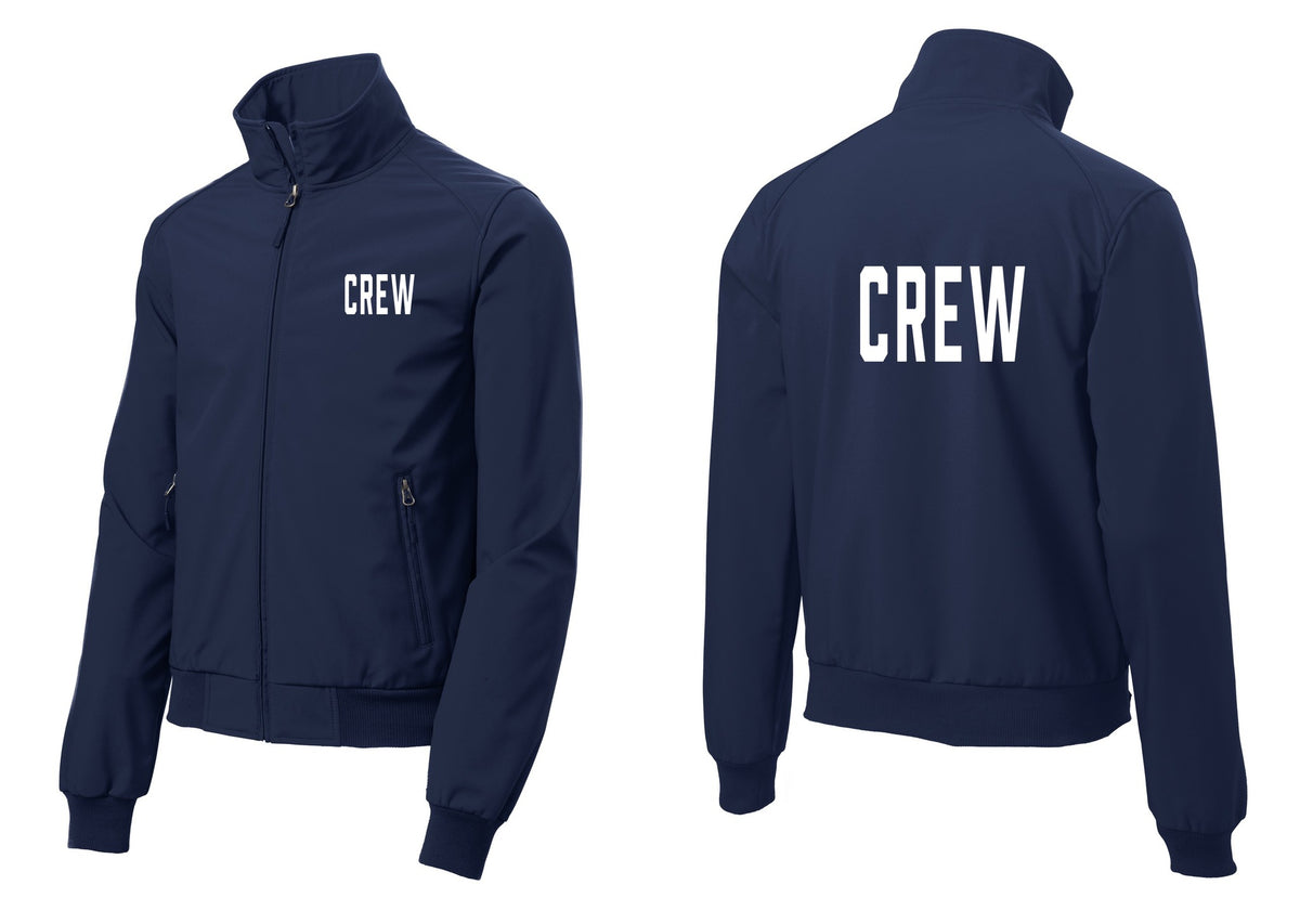NYC Factory Crew Soft Shell Bomber Jacket for Event Staff & Production Teams (Classic) - Chest + Back - Dress Blue Navy