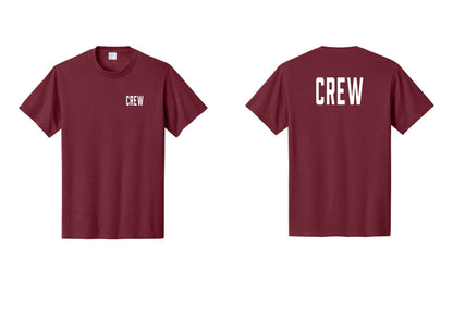 NYC Factory Crew T-Shirt, Condensed Lettering - Chest + Back - Cardinal
