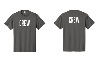 NYC Factory Crew T-Shirt, Condensed Lettering - Front + Back - Charcoal