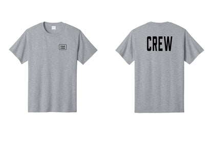 NYC Factory Custom Work Crew Uniform Tee with Your Logo (Classic) - Your Logo + Back - Athletic Heather