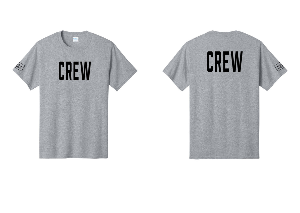 NYC Factory Custom Work Crew Uniform Tee with Your Logo (Classic) - Front + Back + Your Logo Sleeve - Athletic Heather
