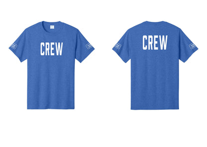 NYC Factory Custom Work Crew Uniform Tee with Your Logo (Classic) - Front + Back + Your Logo Sleeves - Heather Royal