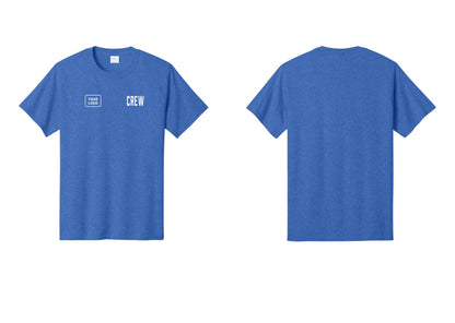 NYC Factory Custom Logo Crew T-Shirt, Condensed Lettering - CREW + Your Logo - Heather Royal