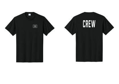 NYC Factory Custom Logo Crew T-Shirt, Condensed Lettering - Your Logo + Back - Black