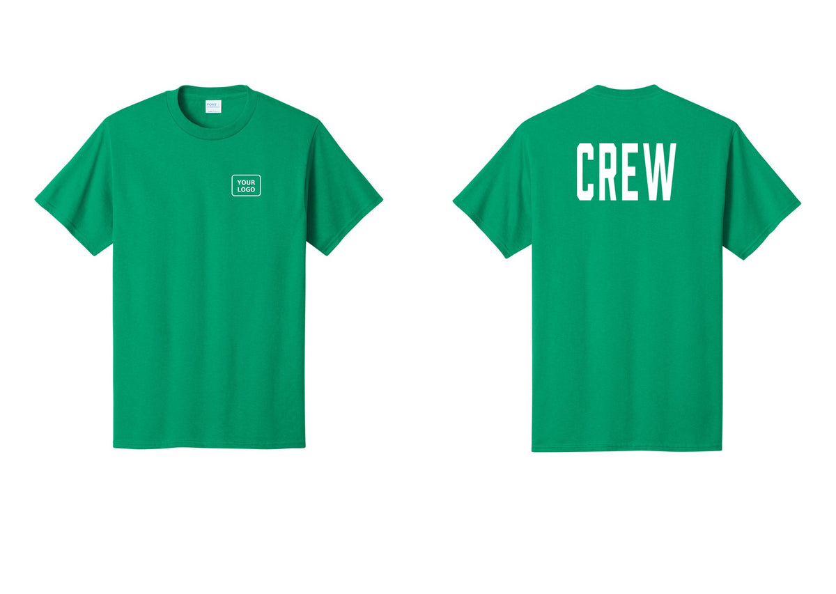 NYC Factory Custom Work Crew Uniform Tee with Your Logo (Classic) - Your Logo + Back - Kelly