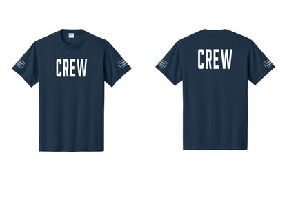 NYC Factory Custom Work Crew Uniform Tee with Your Logo (Classic) - Front + Back + Your Logo Sleeves - Navy