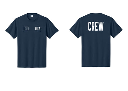NYC Factory Custom Work Crew Uniform Tee with Your Logo (Classic) - CREW + Your Logo + Back - Navy