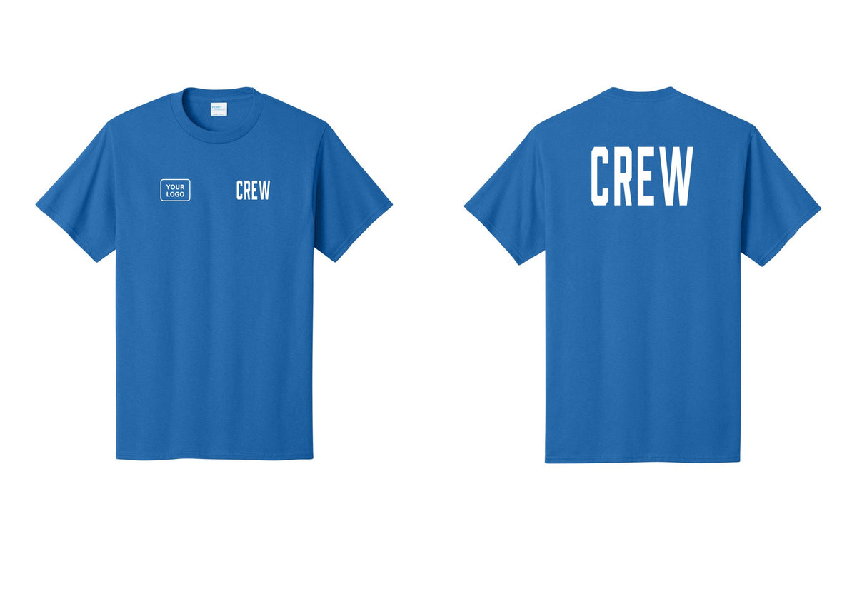 NYC Factory Custom Work Crew Uniform Tee with Your Logo (Classic) - CREW + Your Logo + Back - Royal