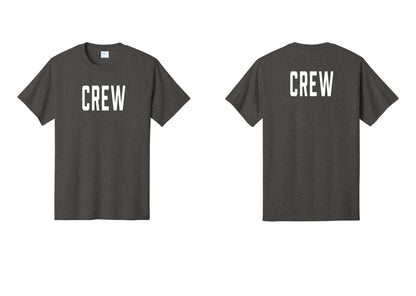 NYC Factory Crew T-Shirt, Condensed Lettering - Front + Back - Dark Heather Grey