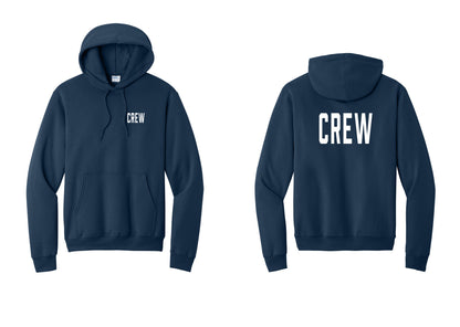 NYC Factory Crew Cotton Fleece Pullover Hoodie for Event Staff & Production Teams (Classic) - Chest + Back - Navy