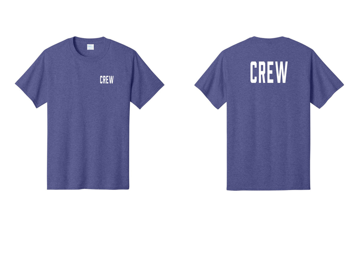NYC Factory Crew T-Shirt, Condensed Lettering - Chest + Back - Heather Purple