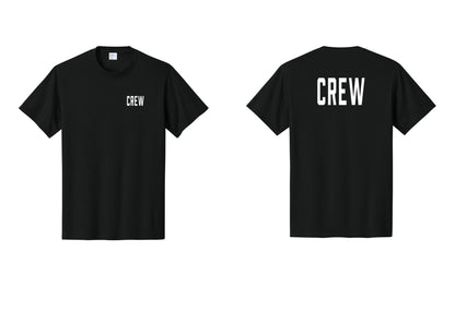 NYC Factory Crew T-Shirt, Condensed Lettering - Chest + Back - Black