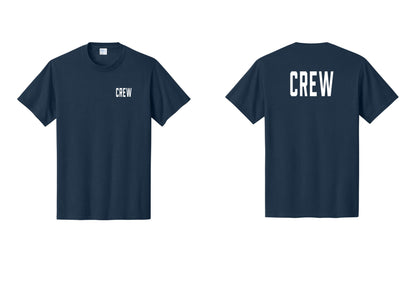 NYC Factory Crew T-Shirt, Condensed Lettering - Chest + Back - Navy