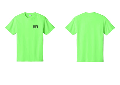 NYC Factory Crew T-Shirt, Condensed Lettering - Chest Only - Neon Green