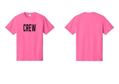 NYC Factory Crew T-Shirt, Condensed Lettering - Front Only - Neon Pink