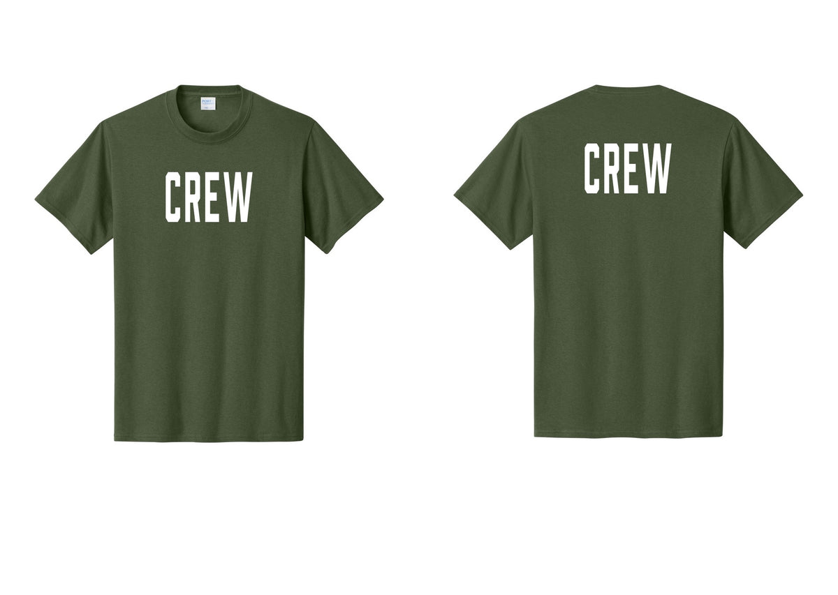 NYC Factory Crew T-Shirt, Condensed Lettering - Front + Back - Olive