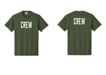 NYC Factory Crew T-Shirt, Condensed Lettering - Front + Back - Olive