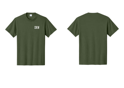NYC Factory Crew T-Shirt, Condensed Lettering - Chest Only - Olive