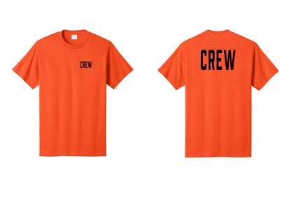 NYC Factory Crew T-Shirt for Event Staff & Production Teams (Classic) - Chest + Back - Orange