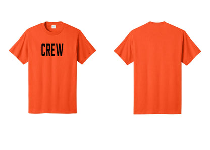 NYC Factory Crew T-Shirt, Condensed Lettering - Front Only - Orange