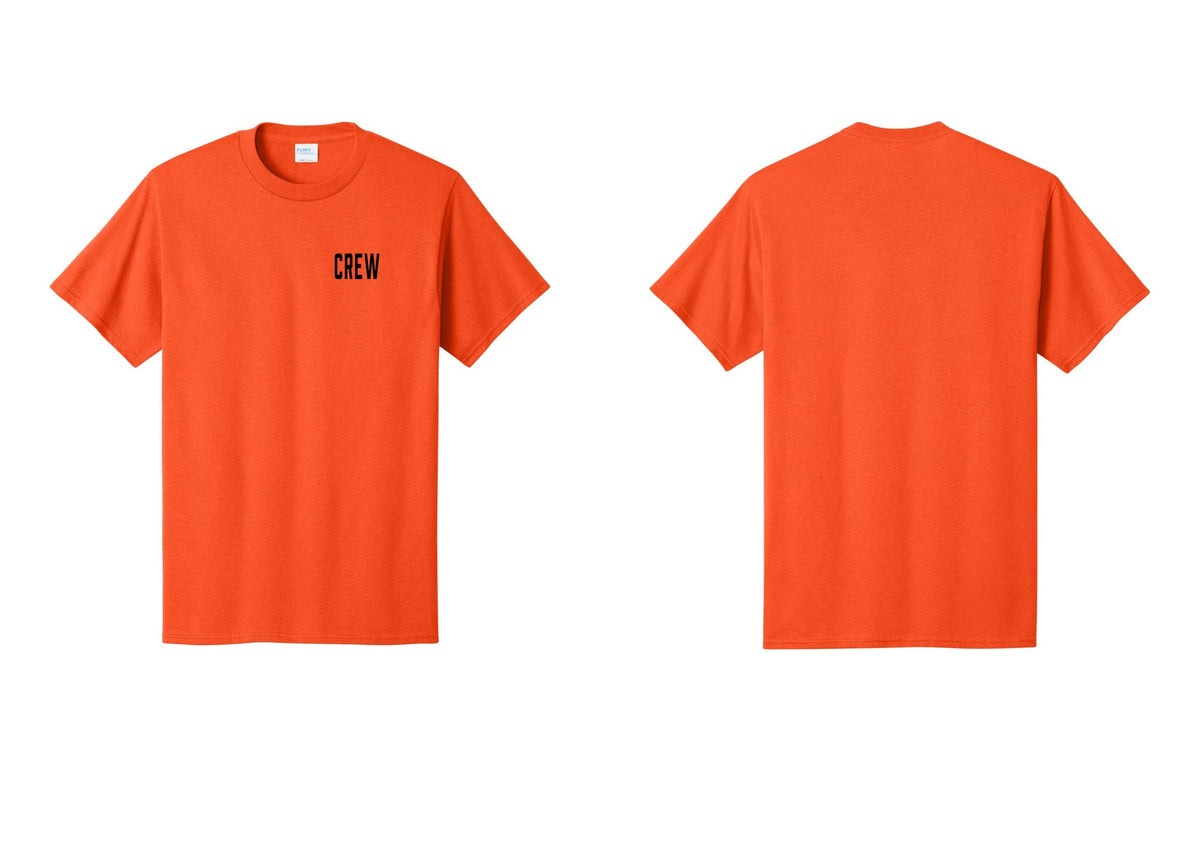 NYC Factory Crew T-Shirt, Condensed Lettering - Chest Only - Orange