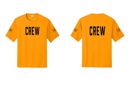 NYC Factory Custom Work Crew Uniform Performance Tee with Your Logo (Classic) - Front + Back + Your Logo Sleeves - Gold