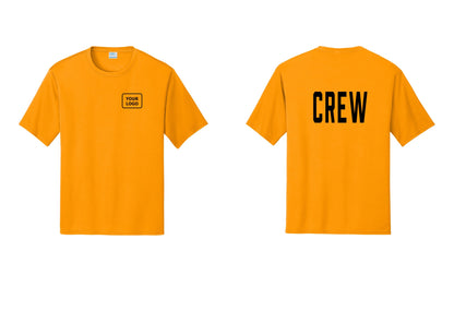 NYC Factory Custom Work Crew Uniform Performance Tee with Your Logo (Classic) - Your Logo + Back - Gold