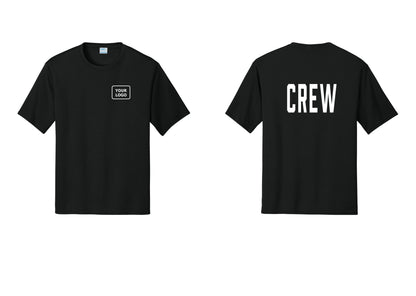 NYC Factory Custom Work Crew Uniform Performance Tee with Your Logo (Classic) - Your Logo + Back - Black