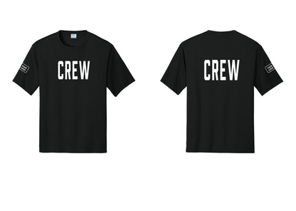 NYC Factory Custom Work Crew Uniform Performance Tee with Your Logo (Classic) - Front + Back + Your Logo Sleeve - Black