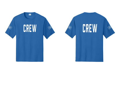 NYC Factory Custom Work Crew Uniform Performance Tee with Your Logo (Classic) - Front + Back + Your Logo Sleeves - Royal