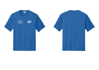 NYC Factory Custom Work Crew Uniform Performance Tee with Your Logo (Classic) - CREW + Your Logo - Royal
