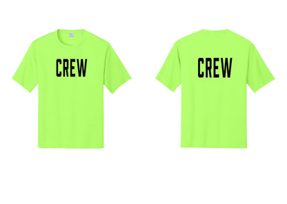 NYC Factory Crew Performance T-Shirt for Event Staff & Production Teams (Classic) - Front + Back - Neon Green