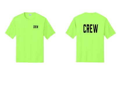 NYC Factory Crew Performance T-Shirt for Event Staff & Production Teams (Classic) - Chest + Back - Neon Green
