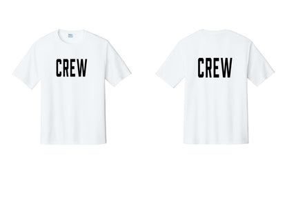 NYC Factory Crew Performance T-Shirt for Event Staff & Production Teams (Classic) - Front + Back - White