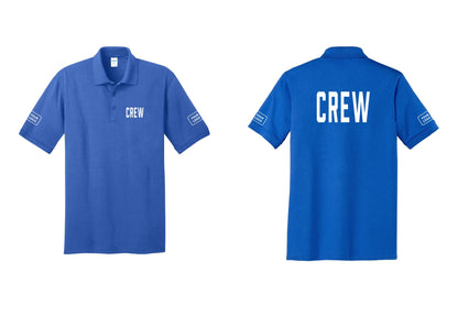 NYC Factory Custom Work Crew Uniform Polo Shirt with Your Logo (Classic) - Chest + Back + Your Logo Sleeves - Royal