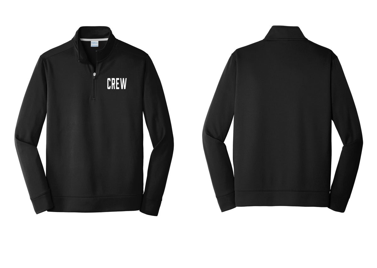 NYC Factory Crew Performance Fleece 1/4-Zip Pullover Sweatshirt for Event Staff & Production Teams (Classic) - Chest Only - Black