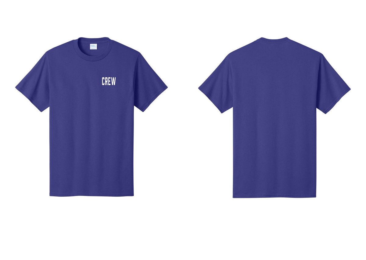 NYC Factory Crew T-Shirt, Condensed Lettering - Chest Only - Purple