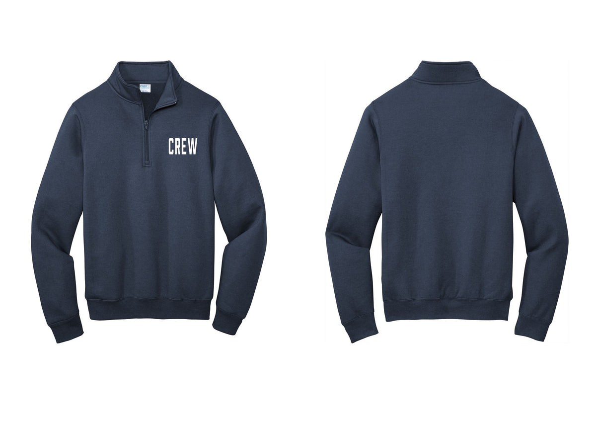 NYC Factory Crew Cotton Fleece 1/4-Zip Pullover Sweatshirt for Event Staff & Production Teams (Classic) - Chest Only - Navy